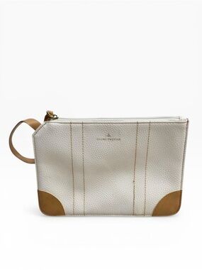 Globe-Trotter ANA Airlines Off White Wristlet Faux Leather Travel Pouch Bag